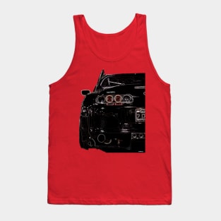 Sleek NEON: Black Supra Back Half Body Design for Teen Car Fans Tank Top